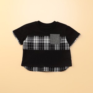 コムサイズム（COMME CA ISM）/マドラスチェック使い　半袖Tシャツ(80・90cm)
