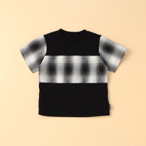 コムサイズム（COMME CA ISM）/オンブレーチェック使い 半袖Tシャツ(ベビーサイズ)