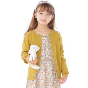 シップス/ＳＨＩＰＳ　ＫＩＤＳ：１００〜１３０ｃｍ　／　無地×リバティ　カーディガン