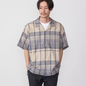 シップス/BENCH MARKING SHIRT: ヴィンテージライク チェック オープンカラーシャツ