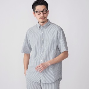 シップス/SHIPS: SOLOTEX(R) シアサッカー ボタンダウンシャツ S/S (セットアップ対応)