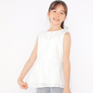 シップス（SHIPS）/SHIPS KIDS:140〜150cm / レース ペプラム ノースリーブ ブラウス