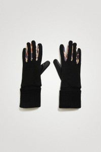 【NEW】デシグアル/アニマルパッチワークのレディースダブル素材手袋
