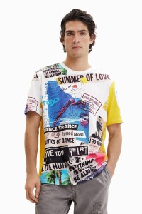 デシグアル（Desigual）/ニュースペーパー 半袖Tシャツ