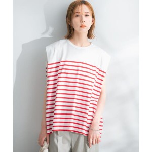 アーバンリサーチ ロッソ（URBAN RESEARCH ROSSO）/タックスリーブパネルボーダーTシャツ