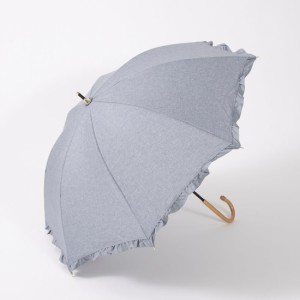カシュネ（cache nez）/長傘　晴雨兼用 日傘 / シャンブレーフリルショートパラソル