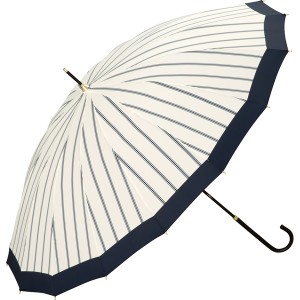 Wpc．（WPC）/【Wpc．】雨傘 16本骨切り継ぎストライプ 55cm 傘 耐風 晴雨兼用 レディース 長傘
