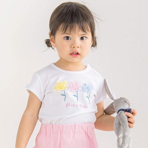 ベベ（BeBe）/シフォンフラワーモチーフTシャツ(80~90cm)