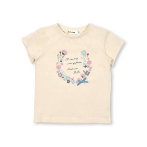 ノイユ エーム ベベ（Noeil aim BeBe）/リーフフラワーリボンTシャツ(80~130cm)