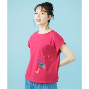 【NEW】ホコモモラ（JOCOMOMOLA）/Acuarela 猫モチーフ クルーネックTシャツ