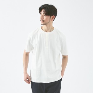 アバハウス（ABAHOUSE）/【スーピマコットン】比翼 ヘンリーネック Tシャツ