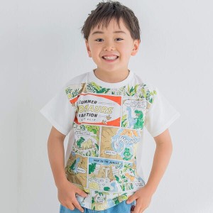 スラップスリップ（SLAP SLIP）/恐竜コミックプリント半袖Tシャツ(80~130cm)