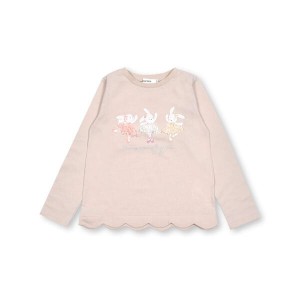 スラップスリップ（SLAP SLIP）/アニマルバレエウサギ裾スカラップお花シフォン長袖Tシャツ(80~130cm)