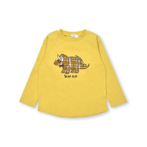 スラップスリップ（SLAP SLIP）/チェック柄恐竜パッチ刺しゅう長袖Tシャツ(80~130cm)