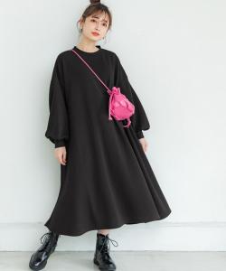 コカ/【新色登場】エンボス加工 バルーンスリーブ ワンピース 全4色