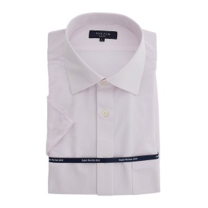 タカキュー（TAKA−Q）/ノーアイロンストレッチ スリムフィット ワイドカラー半袖ニットシャツ