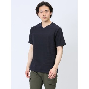 タカキュー（TAKA−Q）/タカキュー リンクスパネルボーダー Vネック半袖Tシャツ