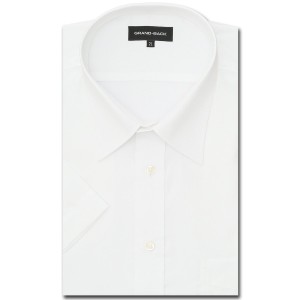 グランバック（GRAND−BACK）/【大きいサイズ】グランバック 綿100％ 形態安定 セミワイドカラー ビジネスドレス半袖シャツ