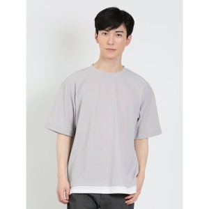 m．f．エディトリアル（m．f．editorial）/kaule 裾フェイクレイヤード クルーネック半袖Ｔシャツ