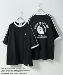 【NEW】ジップファイブ（ZIP FIVE）/PLAYBOY ラインバックプリントTシャツ