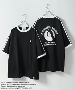 ジップファイブ（ZIP FIVE）/PLAYBOY ラインバックプリントTシャツ