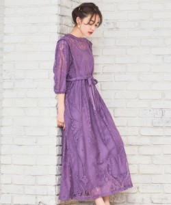 ドレスプラス（DRESS+）/ワンピース レース パーティードレス 前後2way インナー付き