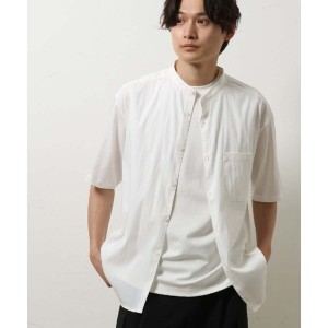 アー・ヴェ・ヴェ（a．v．v）/【白シャツ】バンドカラー半袖シャツ