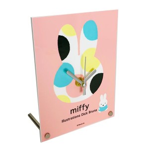 パーフェクト・ワールド・トーキョー/ミッフィー miffy アクリル時計 オータムカラー クロック インテリア ピンク