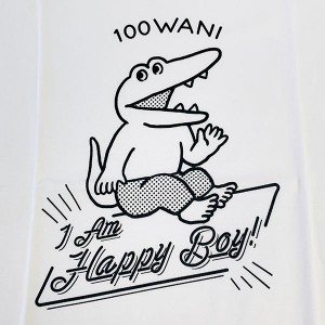 パーフェクト・ワールド・トーキョー/100日後に死ぬワニ TシャツS ハッピーボーイWH 100日後に死ぬワニ 洋服 ワニ グッズ S