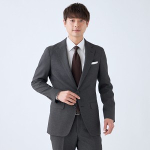 スーツセレクト（SUIT SELECT）/【CLASSICO TAPERED】2釦シングルスーツ ワンタック チャコールグレー ドビー 裾上済