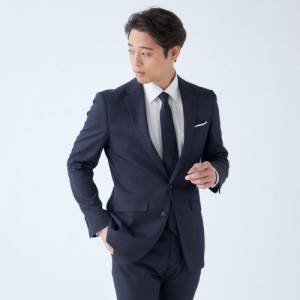 スーツセレクト（SUIT SELECT）/【SLIM TAPERED】2釦シングルスーツ ノータック ネイビー×ストライプ ウォッシャブル