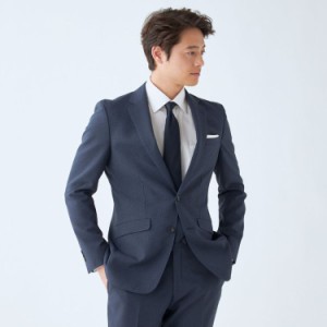 スーツセレクト（SUIT SELECT）/【SLIM TAPERED_2】春夏 2釦シングルノータックスーツ ネイビー 千鳥格子 ストレッチ