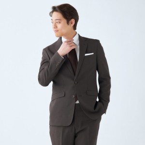 スーツセレクト（SUIT SELECT）/【SLIM TAPERED_2】春夏 2釦シングルノータックスーツ ブラウン 千鳥格子 ストレッチ