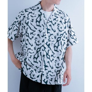 アイテムズ アーバンリサーチ（ITEMS URBAN RESEARCH）/ジオメトリックプリントオープンカラー半袖シャツ