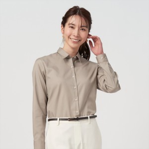 ブリックハウス（BRICKHOUSE）/形態安定 レギュラー衿 綿100% 長袖 レディースシャツ