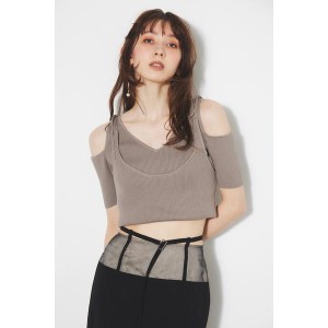 リエンダ（rienda）/2WAYオフショルKnit TOP