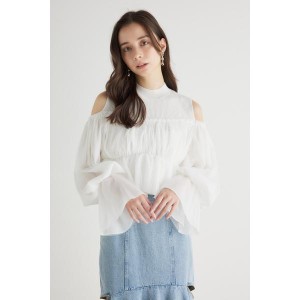 リエンダ（rienda）/ペプラムチュールコンビKnit TOP