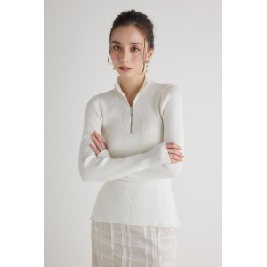 リエンダ（rienda）/ウォッシャブルハーフZIP 2way Knit TOP