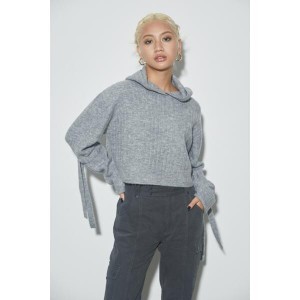 ラグア ジェム（LAGUA GEM）/SLEEVE TIE HOODIE KNIT