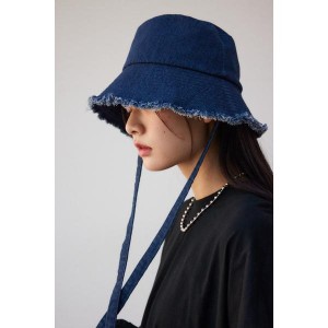 アズールバイマウジー（AZUL BY MOUSSY）/ストラップ付きフリンジデニムバケットハット