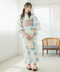 セレン（CELEN）/下駄付き浴衣5点セット 紫陽花の幻想 (浴衣 兵児帯 腰紐2本 下駄)