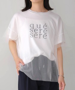 ブージュルード（Bou Jeloud）/チュールレイヤードロゴＴシャツ