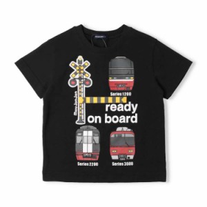 ムージョンジョン（moujonjon）/名鉄電車遮断機プリント半袖Tシャツ