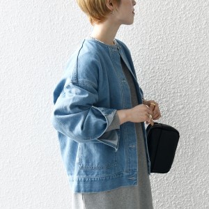 シップス エニィ（SHIPS any）/《一部予約》SHIPS any: ノーカラー デニム ブルゾン［SHIPS any DENIM］