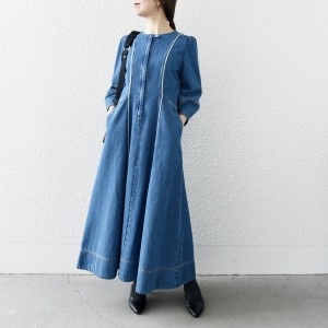 シップス エニィ（SHIPS any）/SHIPS any: シーム フロントジップ デニム ワンピース［SHIPS any DENIM］