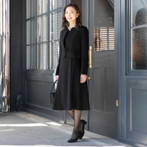 カレット（CARETTE）/洗える ロング丈 前開き ワンピース スーツ【喪服・礼服】【卒業(卒園)式・入学(入園)式】