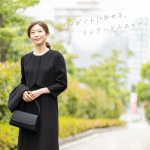 カレット（CARETTE）/秋の新作 洗える ロング丈 ワンピース スーツ【喪服・礼服】【卒業(卒園)式・入学(入園)式】