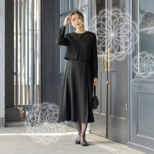 カレット（CARETTE）/洗える ロング丈 前開き ワンピース スーツ【喪服・礼服】