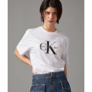 カルバン・クライン（Calvin Klein）/ショートスリーブ メタリックモノグラム クルーネックTシャツ