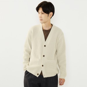 メンズメルローズ（MEN’S MELROSE）/自宅で洗えるポリエステルヤーンニットカーディガン